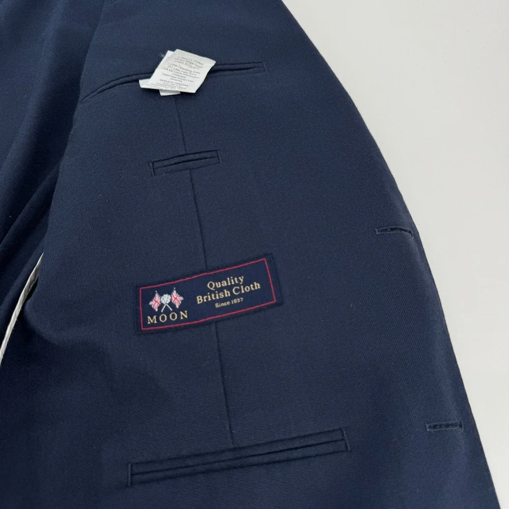 J.Crew Ludlow Slim Suit Jacket 38S Navy Blue Moon British Wool Blazer